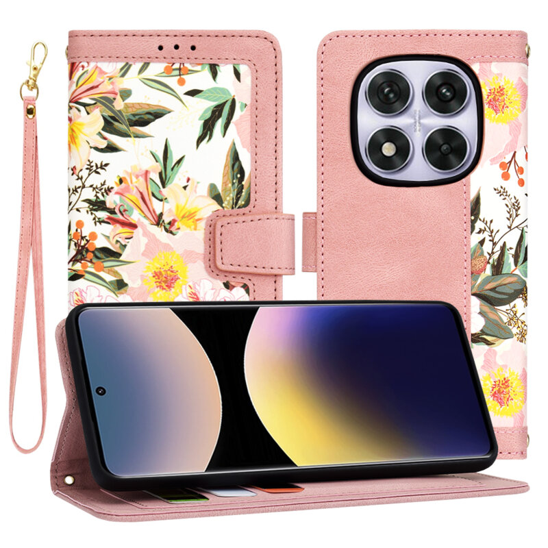 Husa personalizata fete Xiaomi Redmi Note 14 Pro 5G Techsuit FlipCraft, roz