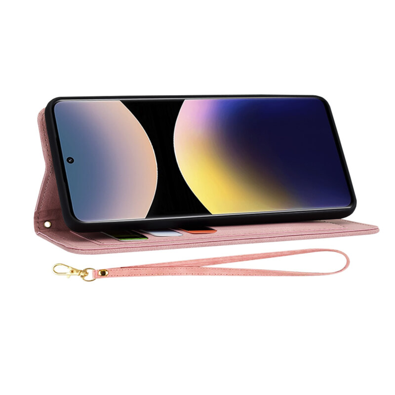 Husa personalizata fete Xiaomi Redmi Note 14 Pro 5G Techsuit FlipCraft, roz