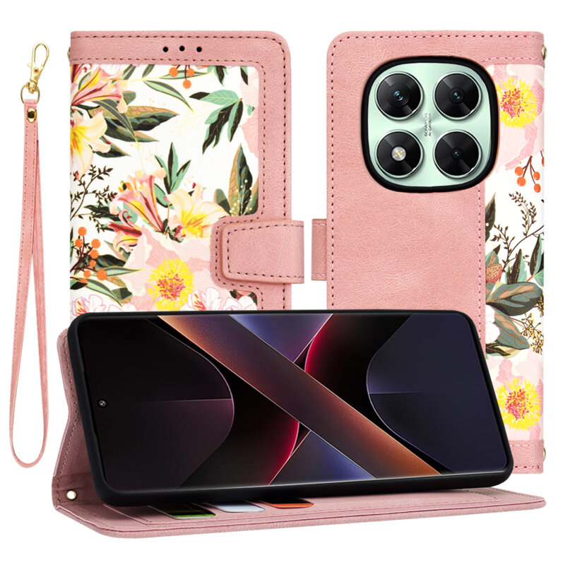 Husa personalizata fete Xiaomi Poco X7 Techsuit FlipCraft, roz