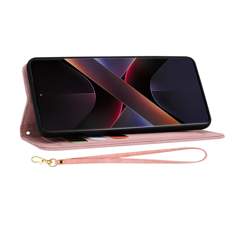 Husa personalizata fete Xiaomi Poco X7 Techsuit FlipCraft, roz