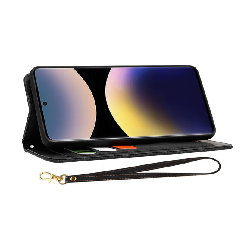 Husa personalizata fete Xiaomi Redmi Note 14 Pro 5G Techsuit FlipCraft, negru