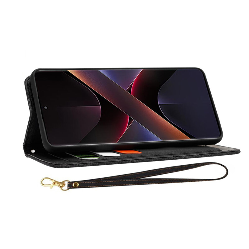 Husa personalizata fete Xiaomi Poco X7 Techsuit FlipCraft, negru