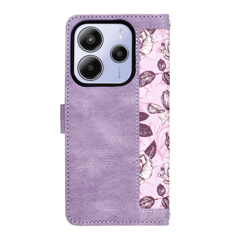 Husa personalizata fete Xiaomi Redmi Note 14 5G Techsuit FlipCraft, mov