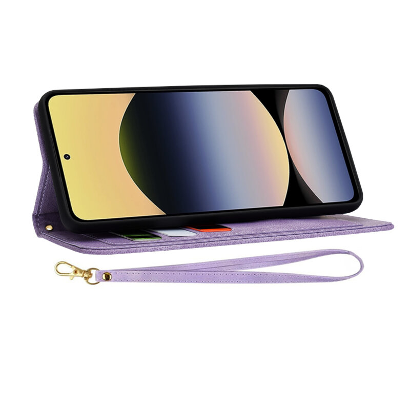 Husa personalizata fete Xiaomi Redmi Note 14 5G Techsuit FlipCraft, mov