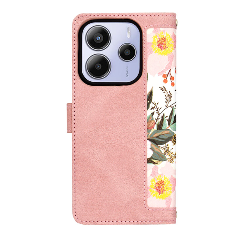 Husa personalizata fete Xiaomi Redmi Note 14 5G Techsuit FlipCraft, roz