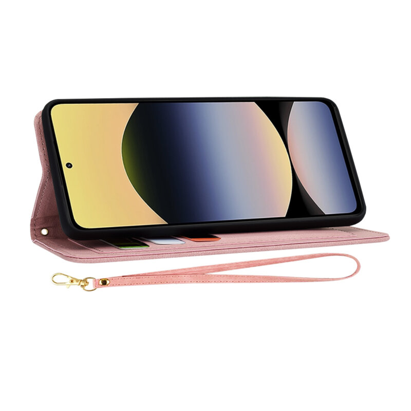 Husa personalizata fete Xiaomi Redmi Note 14 5G Techsuit FlipCraft, roz