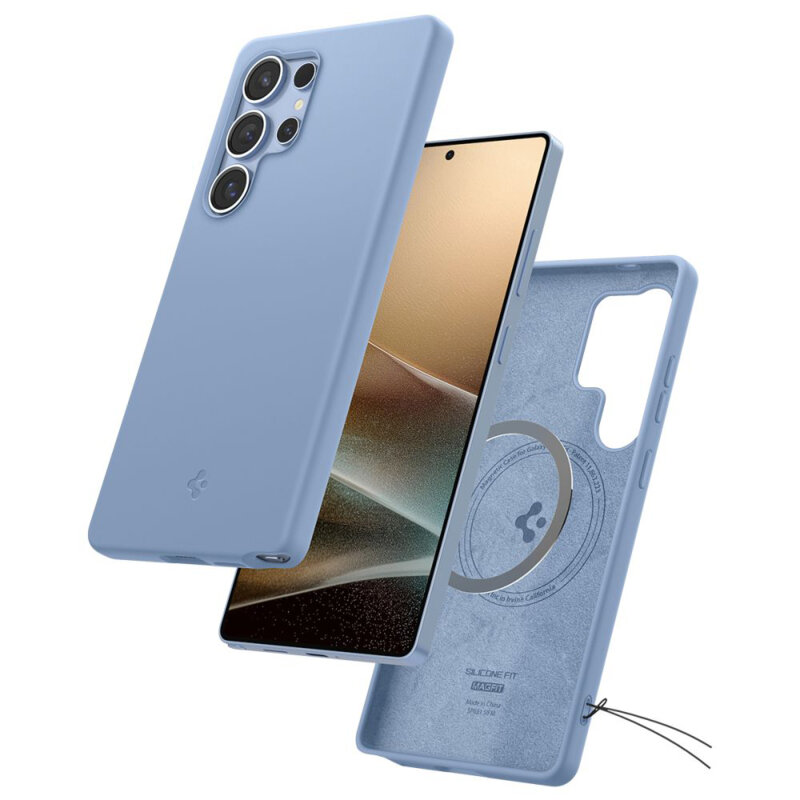 Husa Samsung Galaxy S25 Ultra Spigen Silicone Fit MagSafe, bleu
