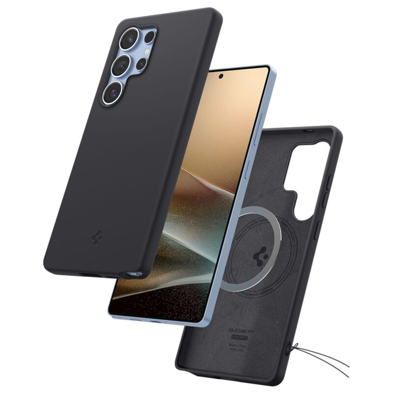 Husa Samsung Galaxy S25 Ultra Spigen Silicone Fit MagSafe, negru