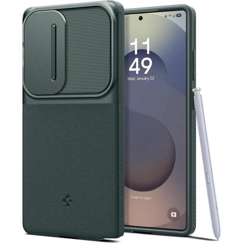 Husa Samsung Galaxy S25 Ultra Spigen Optik Armor, verde