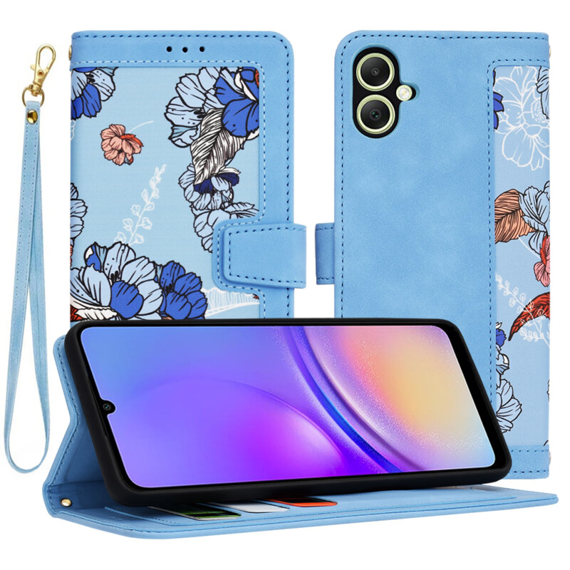 Husa personalizata fete Samsung Galaxy A05 Techsuit FlipCraft, bleu