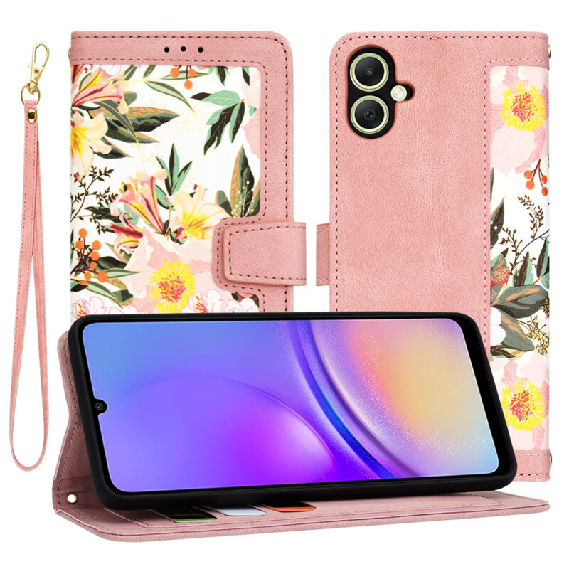 Husa personalizata fete Samsung Galaxy A05 Techsuit FlipCraft, roz