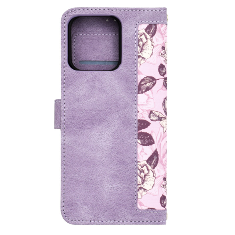 Husa personalizata fete Motorola Moto G75 Techsuit FlipCraft, mov