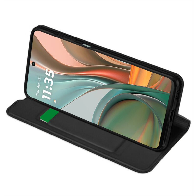 Husa Motorola Moto G75 Techsuit Magskin Book, negru