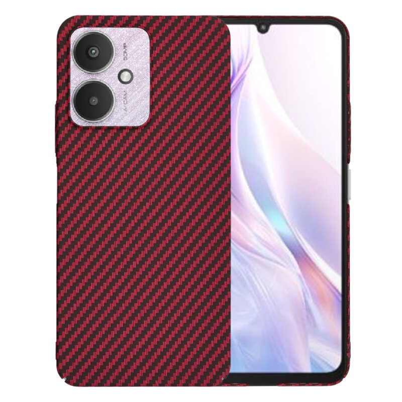 Husa Xiaomi Redmi 13C 5G Techsuit Carbonite FiberShell, rosu