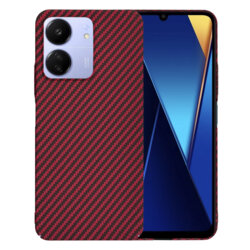 Husa Xiaomi Poco C65 Techsuit Carbonite FiberShell, rosu