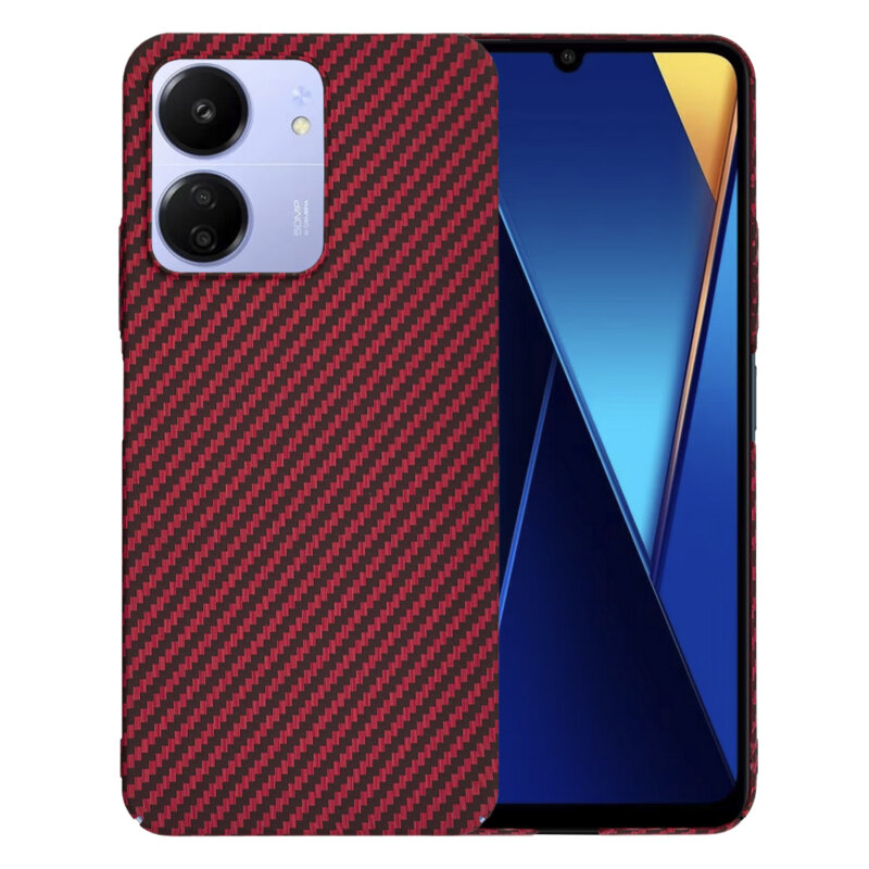Husa Xiaomi Poco C65 Techsuit Carbonite FiberShell, rosu