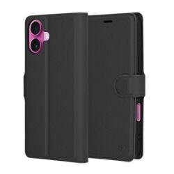Husa iPhone 16 Plus Techsuit Leather Folio, negru