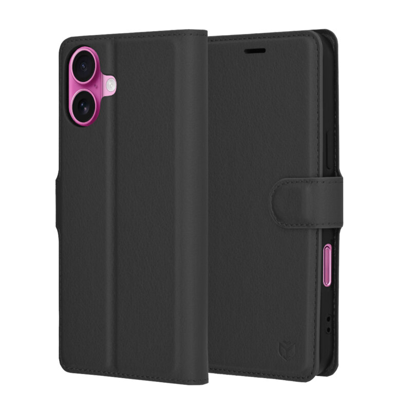 Husa iPhone 16 Plus Techsuit Leather Folio, negru