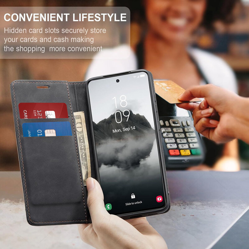 Husa piele OnePlus 13R Techsuit Confy Cover, negru