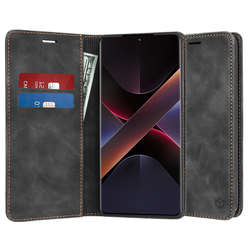 Husa piele Xiaomi Poco X7 Techsuit Confy Cover, negru