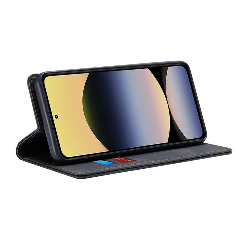 Husa piele Xiaomi Redmi Note 14 5G Techsuit Confy Cover, negru