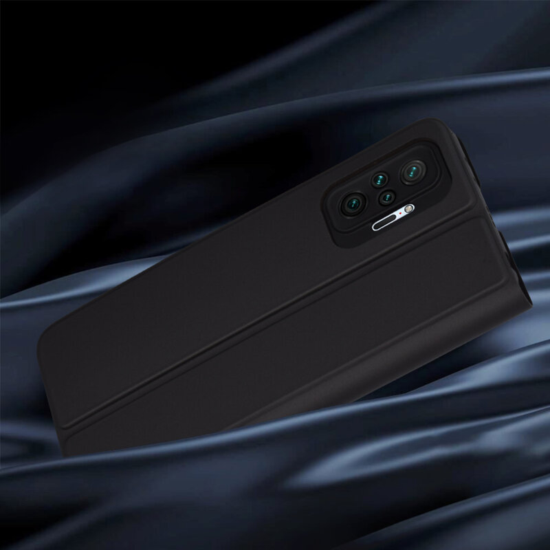 Husa Xiaomi Redmi Note 10 Pro Techsuit Magskin Book, negru