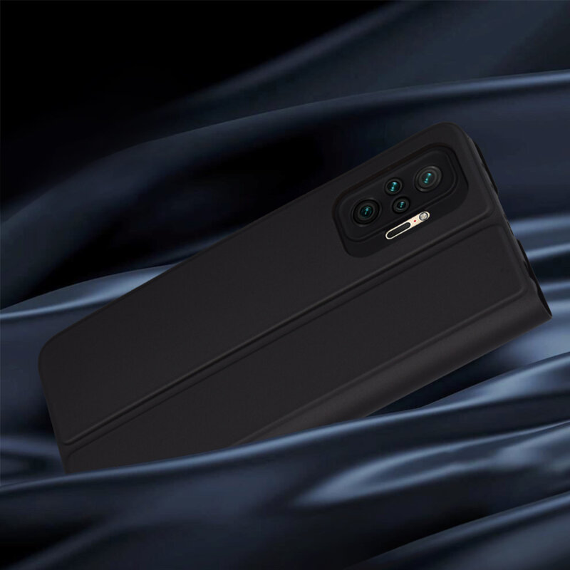 Husa Xiaomi Redmi Note 10 Pro Max Techsuit Magskin Book, negru