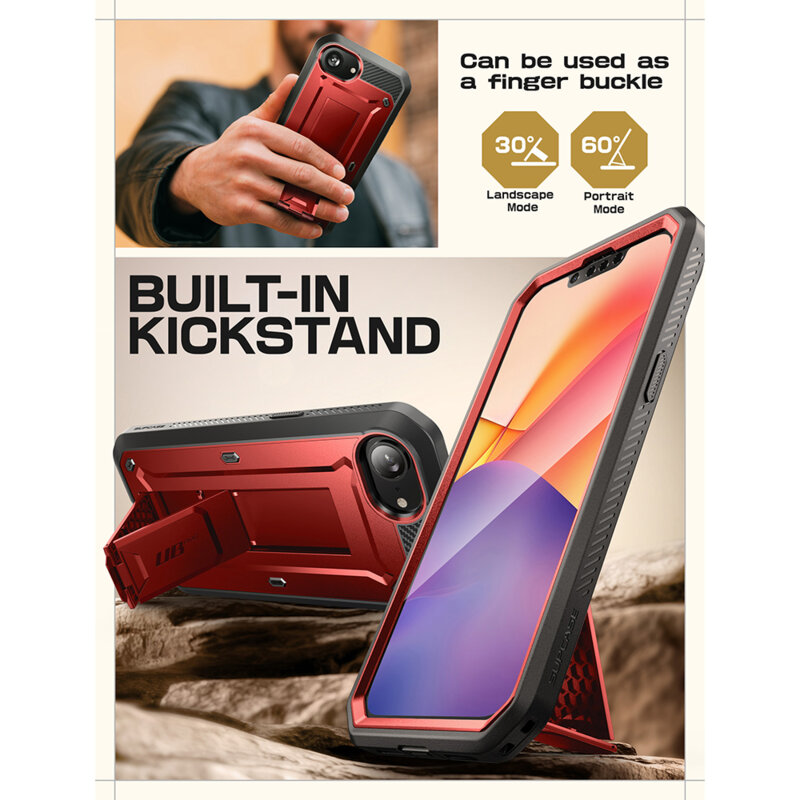 Husa iPhone 16e Supcase Unicorn Beetle Pro, rosu