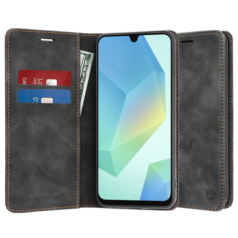 Husa piele Samsung Galaxy A16 5G Techsuit Confy Cover, negru