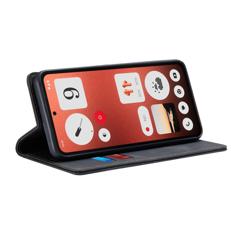 Husa piele Nothing CMF Phone 1 Techsuit Confy Cover, negru