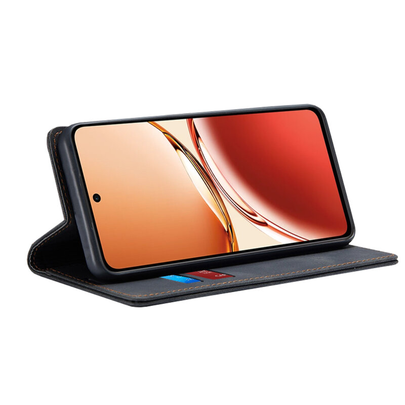 Husa piele Oppo Reno12 FS Techsuit Confy Cover, negru