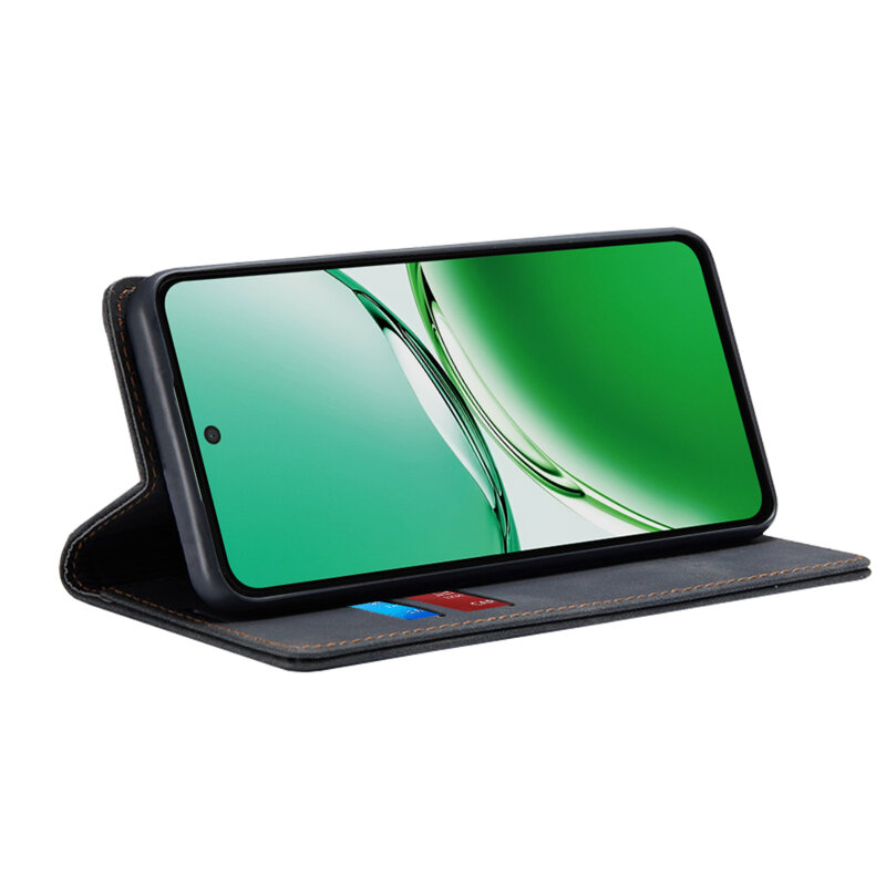 Husa piele Oppo Reno12 F 4G Techsuit Confy Cover, negru