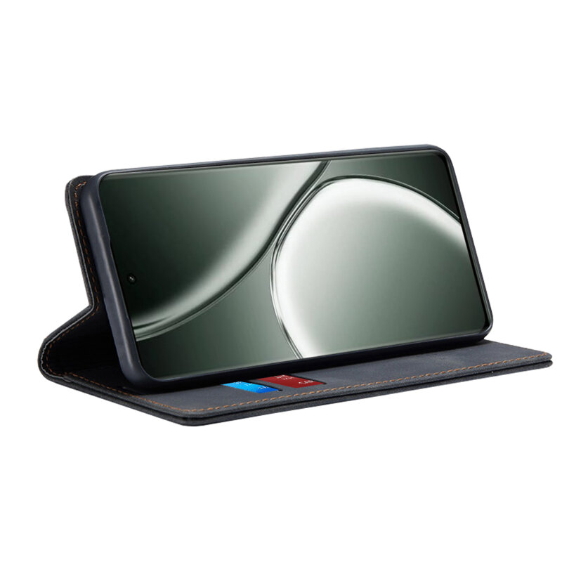 Husa piele Realme GT 6T Techsuit Confy Cover, negru