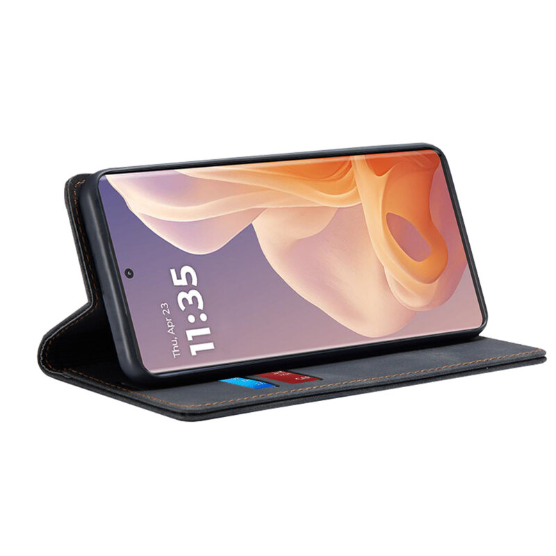 Husa piele Motorola Moto G85 Techsuit Confy Cover, negru