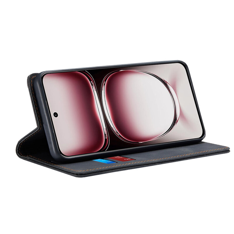 Husa piele Oppo Reno12 Pro Techsuit Confy Cover, negru