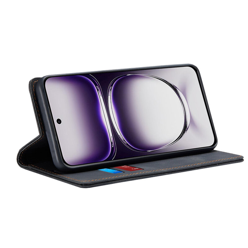 Husa piele Oppo Reno12 Techsuit Confy Cover, negru