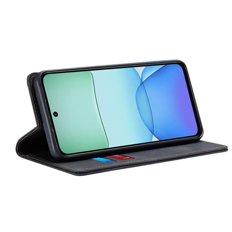 Husa piele Xiaomi Redmi 13 Techsuit Confy Cover, negru