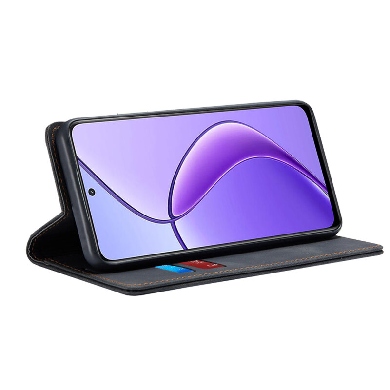 Husa piele Realme 12 Techsuit Confy Cover, negru