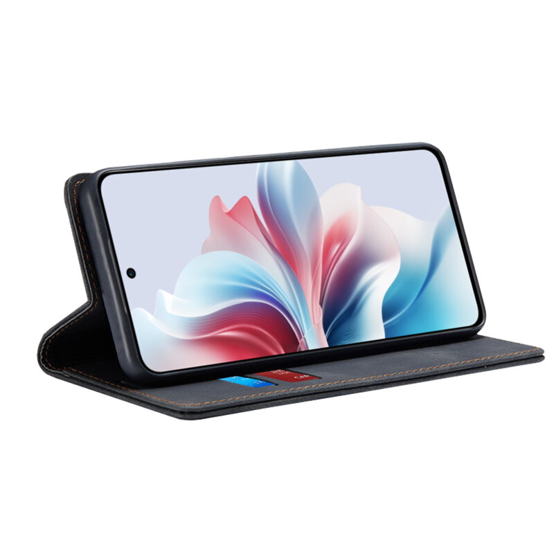 Husa piele Oppo Reno11 F Techsuit Confy Cover, negru