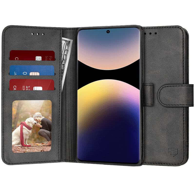 Husa 360 Xiaomi Redmi Note 14 Pro 5G Techsuit Diary Book, negru