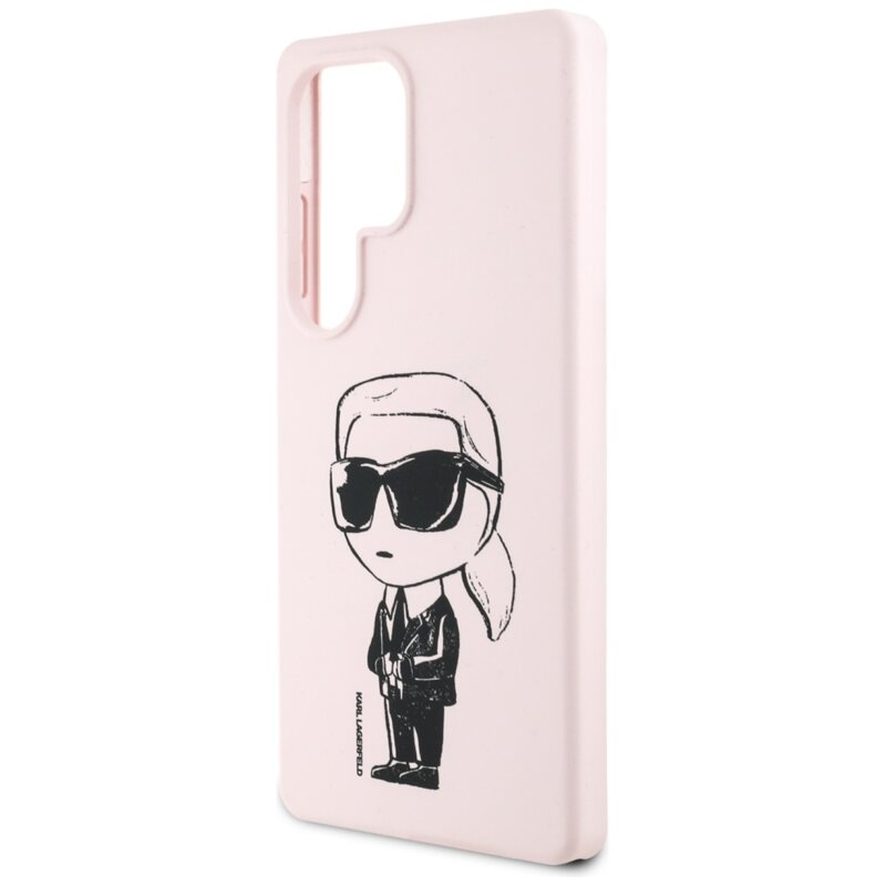 Husa Karl Lagerfeld Samsung Galaxy S25 Ultra Silicone Graffiti MagSafe Ikonik, roz, KLHMS25LPNYKGRTP
