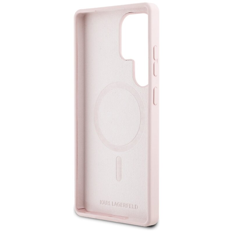 Husa Karl Lagerfeld Samsung Galaxy S25 Ultra Silicone Graffiti MagSafe Ikonik, roz, KLHMS25LPNYKGRTP
