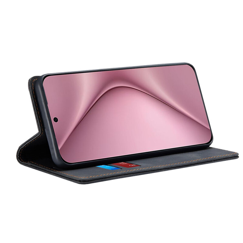 Husa piele Huawei Pura 70 Techsuit Confy Cover, negru