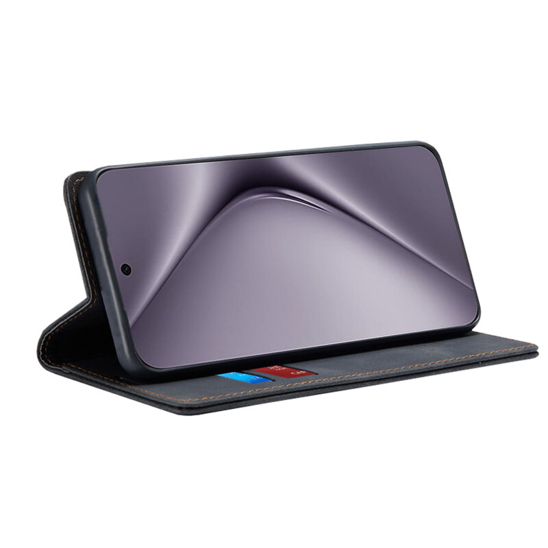 Husa piele Huawei Pura 70 Pro Techsuit Confy Cover, negru