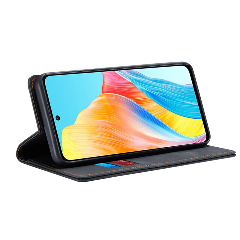 Husa piele Oppo A58 4G Techsuit Confy Cover, negru