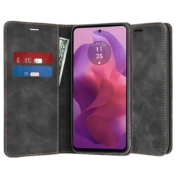 Husa piele Motorola Moto G24 Techsuit Confy Cover, negru