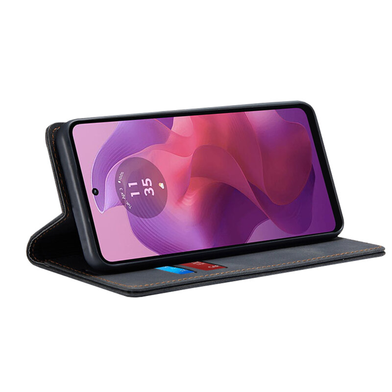 Husa piele Motorola Moto G24 Techsuit Confy Cover, negru
