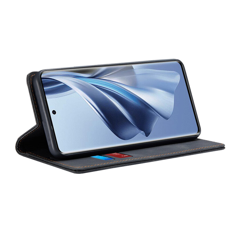 Husa piele Oppo Reno10 Techsuit Confy Cover, negru