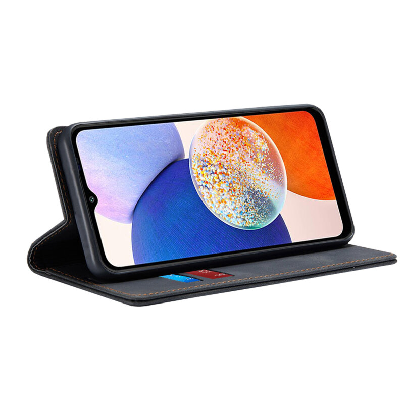 Husa piele Samsung Galaxy A14 5G Techsuit Confy Cover, negru