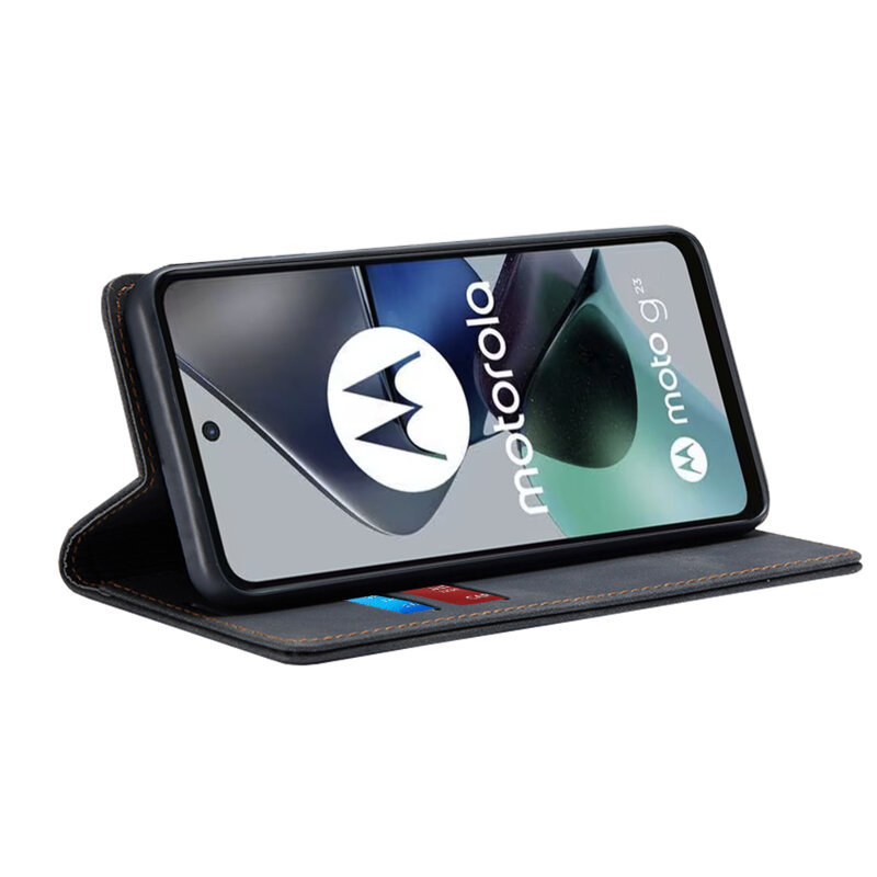 Husa piele Motorola Moto G23 Techsuit Confy Cover, negru